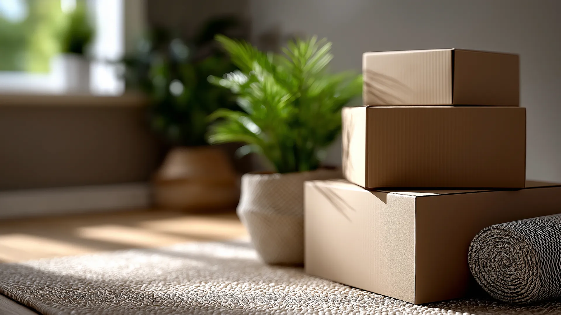 Mover carrying boxes during a local city move