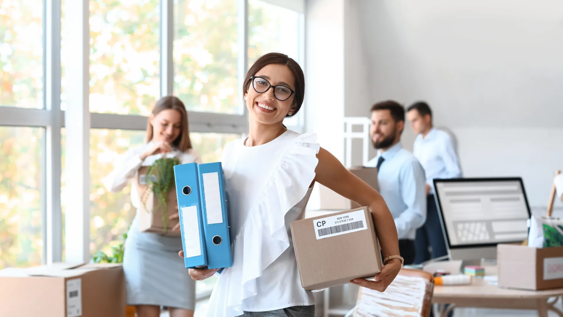 Modern office being prepared for relocation